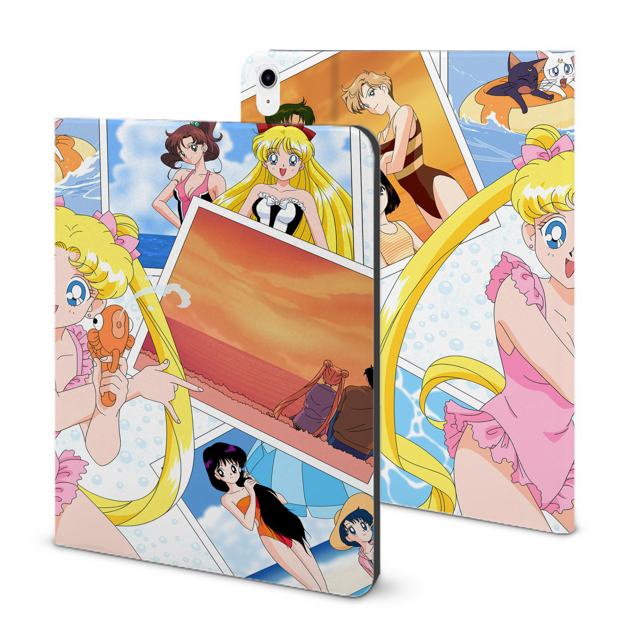 （画像用） 美少女戦士セーラームーン Sailor Moon IPad ケース ブック型 PUレザー TPU 耐衝撃 軽量 薄型 ペン収納なし 全面保護 IPad 各モデル対応